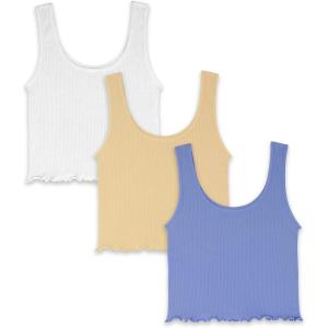 imageWallFlower Womens Insta Smooth Seamless Tank Tops 3Pack Standard and PlusSnow WhiteImpalaAzurine