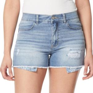 imageWallFlower Womens Juniors Instastretch Tomboy Exposed Pockets MidRise Stretch ShortsAlbury