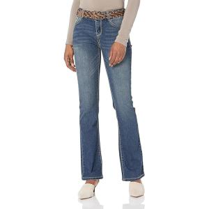 imageWallFlower Womens Legendary Slim Bootcut MidRise Belted Insta Stretch Juniors Jeans Standard and PlusDaytona