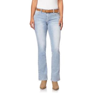 imageWallFlower Womens Legendary Slim Bootcut MidRise Belted Insta Stretch Juniors Jeans Standard and PlusUnion