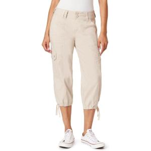 imageWallFlower Womens Luscious Curvy 22quot Straight Cargo Twill Crop Mid Rise Insta Stretch JuniorsPeyote
