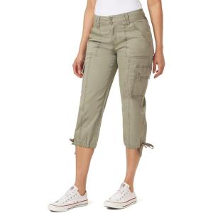imageWallFlower Womens Luscious Curvy 22quot Straight Cargo Twill Crop Mid Rise Insta Stretch JuniorsVetiver