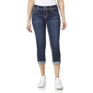 imageWallFlower Womens Luscious Curvy 235quot Crop MidRise Bling Insta Stretch Juniors Standard and PlusClarke
