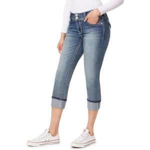 imageWallFlower Womens Luscious Curvy 235quot Crop MidRise Bling Insta Stretch Juniors Standard and PlusGalaxy