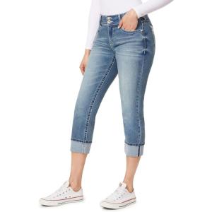 imageWallFlower Womens Luscious Curvy 235quot Crop MidRise Bling Insta Stretch Juniors Standard and PlusShaina