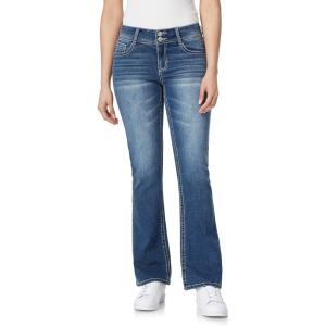 imageWallFlower Womens Luscious Curvy Bootcut MidRise Bling Insta Stretch Juniors Jeans Standard and PlusBirch