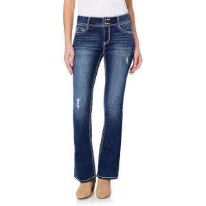 imageWallFlower Womens Luscious Curvy Bootcut MidRise Bling Insta Stretch Juniors Jeans Standard and PlusClarke