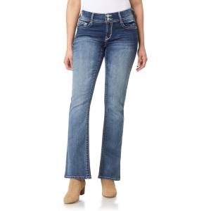 imageWallFlower Womens Luscious Curvy Bootcut MidRise Bling Insta Stretch Juniors Jeans Standard and PlusFarrah
