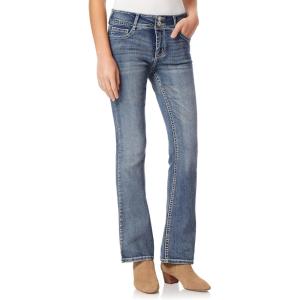 imageWallFlower Womens Luscious Curvy Bootcut MidRise Bling Insta Stretch Juniors Jeans Standard and PlusGalaxy