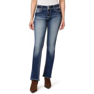 imageWallFlower Womens Luscious Curvy Bootcut MidRise Bling Insta Stretch Juniors Jeans Standard and PlusJillian