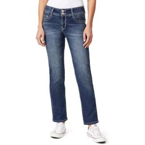 imageWallFlower Womens Luscious Curvy Straight 29quot MidRise Insta Stretch Juniors JeansAnnabelle