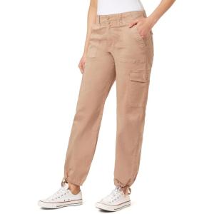 imageWallFlower Womens Luscious Curvy Twill Cargo Jogger Mid Rise Insta Stretch Juniors PantsPampas