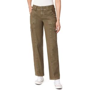imageWallFlower Womens Luscious Curvy Twill Relaxed Cargo Straight Mid Rise Insta Stretch Juniors PantsSea Turtle