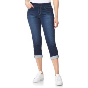imageWallFlower Womens Pull on Denim Crop and Ankle HighRise Insta Soft Juniors Jeans Available in Plus SizeLake Crop