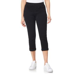 imageWallFlower Womens Pull on Denim Crop and Ankle HighRise Insta Soft Juniors Jeans Available in Plus SizeNoir Crop