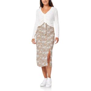 imageWallFlower womens 2piece Sweater and Dress SetVetiver Green Floral  White Cardigan