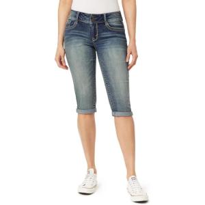 imageWallFlower womens Luscious Curvy 17quot Capri Midrise Insta Stretch Juniors Standard and PlusBasil