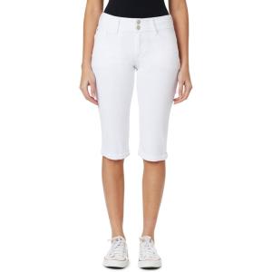 imageWallFlower womens Luscious Curvy 17quot Capri Midrise Insta Stretch Juniors Standard and PlusWhite