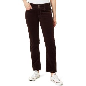 imageWallFlower Womens Luscious Curvy MidRise 29quot Straight Corduroy Juniors PantsChestnut