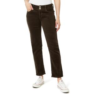 imageWallFlower Womens Luscious Curvy MidRise 29quot Straight Corduroy Juniors PantsDeep Moss