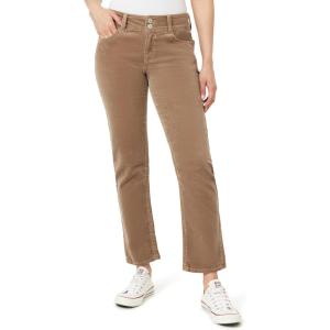 imageWallFlower Womens Luscious Curvy MidRise 29quot Straight Corduroy Juniors PantsSilver Mink