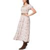 imageWallFlower Womens Alma Rayon Challis Puff Sleeve Smocked Belted Maxi DressParchment
