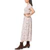 imageWallFlower Womens Alma Rayon Challis Puff Sleeve Smocked Belted Maxi DressParchment