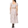 imageWallFlower Womens Alma Rayon Challis Puff Sleeve Smocked Belted Maxi DressParchment
