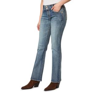 imageWallFlower Womens Luscious Curvy Bootcut MidRise Insta Stretch Juniors Jeans Standard and Plus Delilah