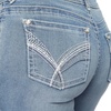 image:imageWallFlower Bling Back Pocket Bootcut Jeans for Women Luscious Curvy Fit Embellished MidRise Insta Stretch DenimPaola