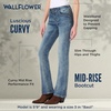 image:imageWallFlower Luscious Curvy Bootcut Jeans for Women MidRise Insta Stretch Denim SizeInclusive Juniors JeansBasil