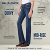 image:imageWallFlower Luscious Curvy Bootcut Jeans for Women MidRise Insta Stretch Denim SizeInclusive Juniors JeansHeidi