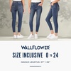 image:imageWallFlower Womens Flirty Curvy Skinny High Rise Insta Stretch Juniors Jeans Standard and PlusCarbon