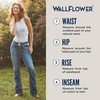 image:imageWallFlower Womens Legendary Slim Bootcut MidRise Belted Insta Stretch Juniors Jeans Standard and PlusJane
