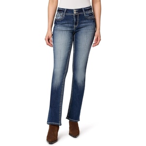 image:imageWallFlower Bling Back Pocket Bootcut Jeans for Women Luscious Curvy Fit Embellished MidRise Insta Stretch DenimJillian