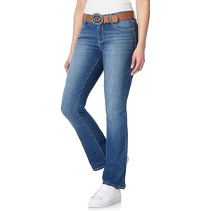 image:imageWallFlower Womens Legendary Slim Bootcut MidRise Belted Insta Stretch Juniors Jeans Standard and PlusEllery
