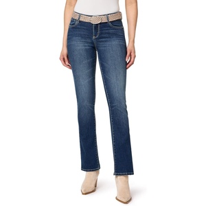 image:imageWallFlower Womens Legendary Slim Bootcut MidRise Belted Insta Stretch Juniors Jeans Standard and PlusGalena