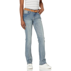 image:imageWallFlower Womens Legendary Slim Bootcut MidRise Belted Insta Stretch Juniors Jeans Standard and PlusTiffany